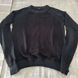 Lululemon Perforated Black Sweater Size 6
